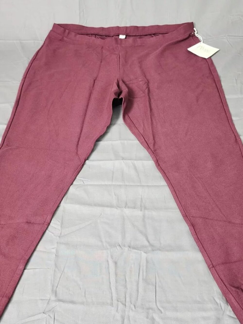 Wynne Layers Womens Pants 2X Plus Burgundy Knit High Rise Pull On Stretch NWT